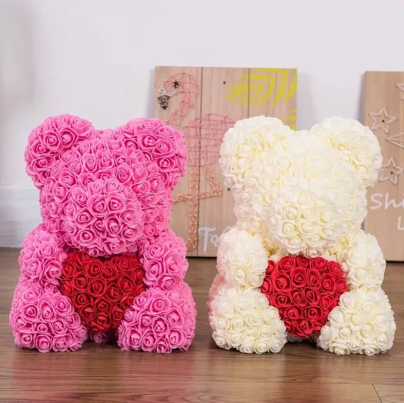 rose bear gift flower artificial  (18)