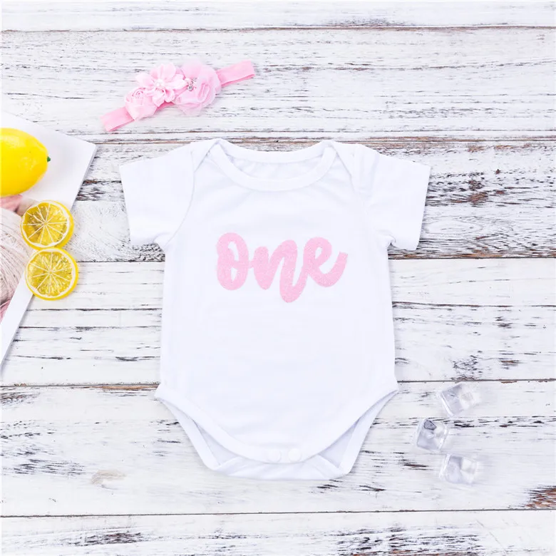 Zcaynger новорожденных для маленьких девочек s короткий рукав хлопок, комбинезон наряд для первого дня рождения Одежда для маленьких девочек одежда для малышей - Цвет: pink