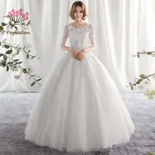 Cute Wedding Gowns And Get Free Shipping On Aliexpress Popodion Women Lace White Wedding Dresses Gown Bride Dress
