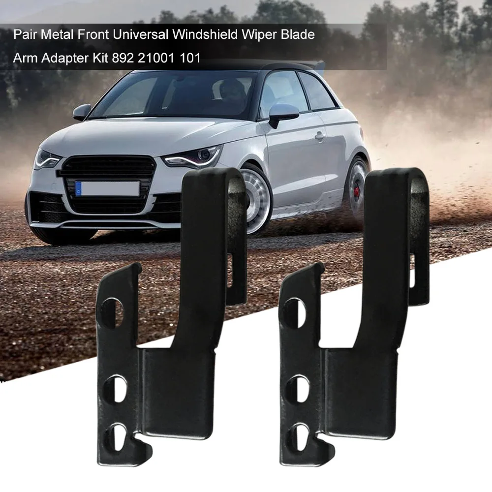 Pair Metal Front Universal Windshield Wiper Blade Arm Adapter Kit 892