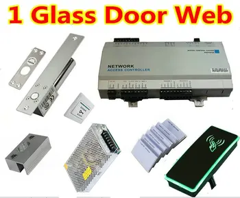 

1 Door Glass Door Frame Bolt Lock kit with Web Control+1 RFID Card reader++1 Exit butt+1 Electro bolt lock+bracket+PC software