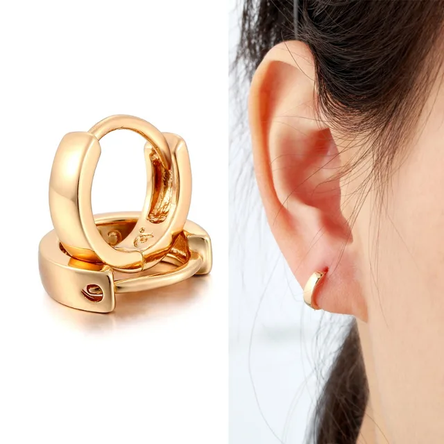 Yellow Gold Plated Mini Huggie Small Hoop Earrings For Women Fashion Yellow Gold Plated Mini Huggie Small Hoop Earrings For Women Fashion Hot Gift Kids S