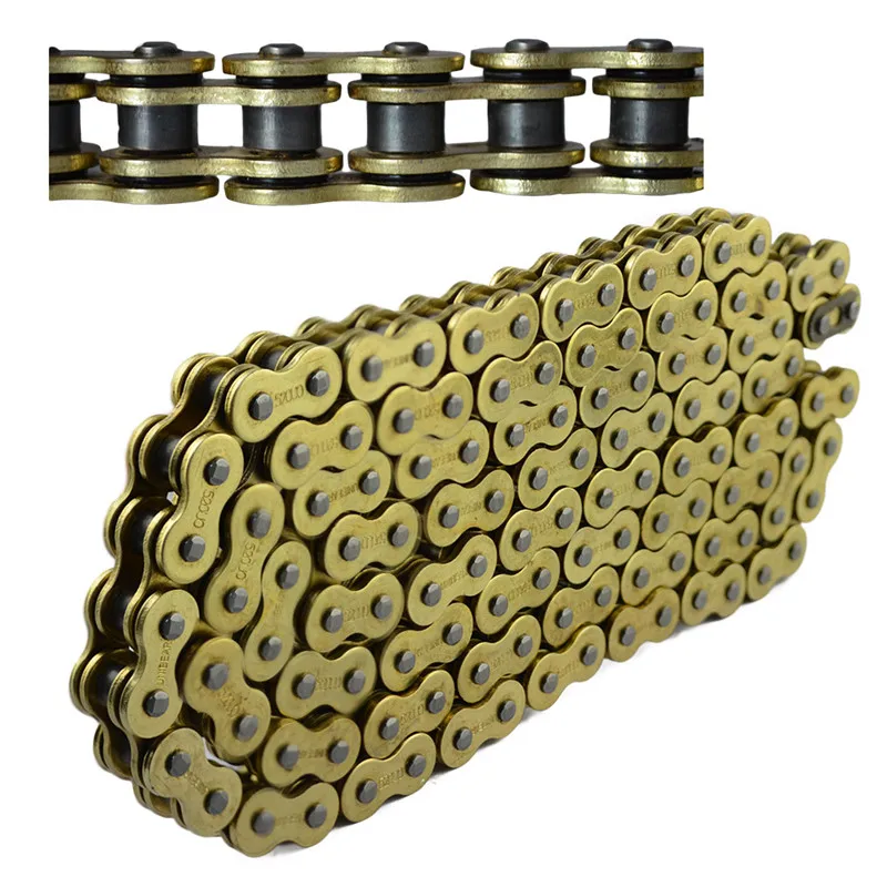 Heavy Duty Drive Chain With O-Ring Gold Color Pitch 530x130 Links For Motocycle