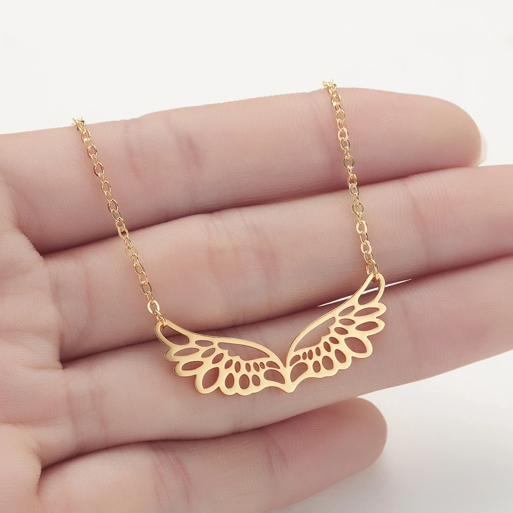 Kinitial Angel крыло чокер ожерелье Filigree Guardian подвески крылья ожерелья для женщин