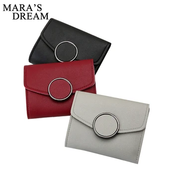 

Mara's Dream Women PU Wallet Short Wallet Solid Card Coin Holder PU Leather Lady Hasp Coin Purse Pocket Purses Female Money Bags