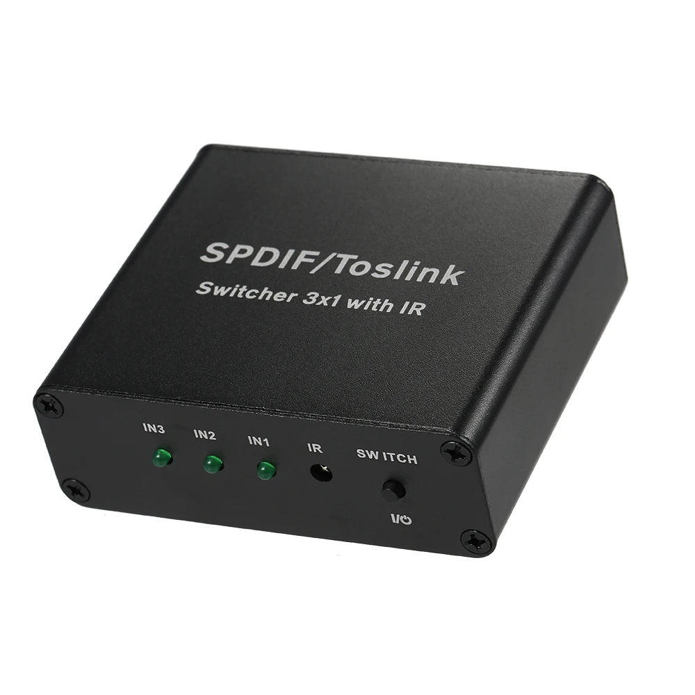 SPDIF/TOSLINK Цифровой оптический аудио коммутатор 3*1 с ИК тремя входами один