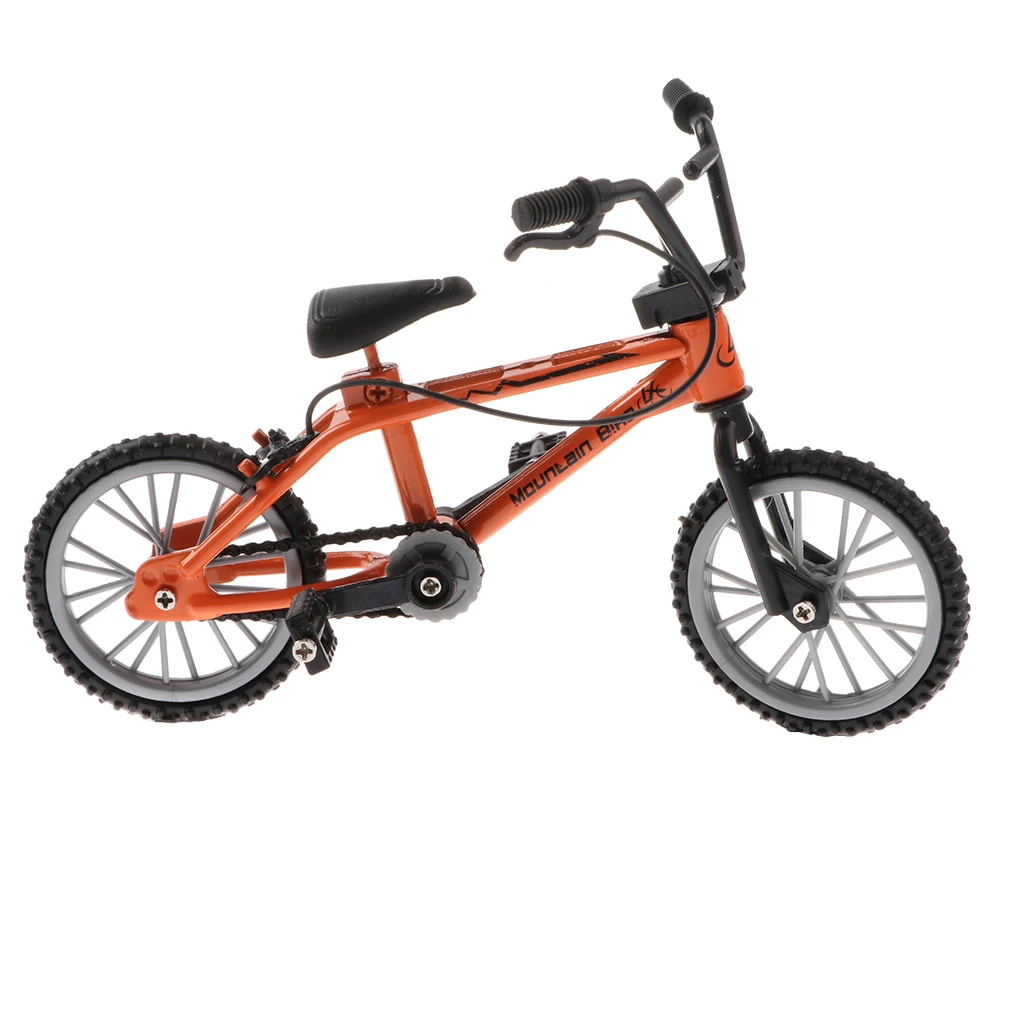 

1/24th Orange Alloy Mountain Bicycle Model Toy Miniature Finger Bike Diecast Vehicle Creative Toy Desk Gadget Party Bag Fillers
