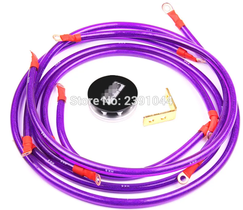 

Racing universal Grounding Cable Wire Kit For Universal Car Earth System Grounding Cable Purple High Quality 6 points