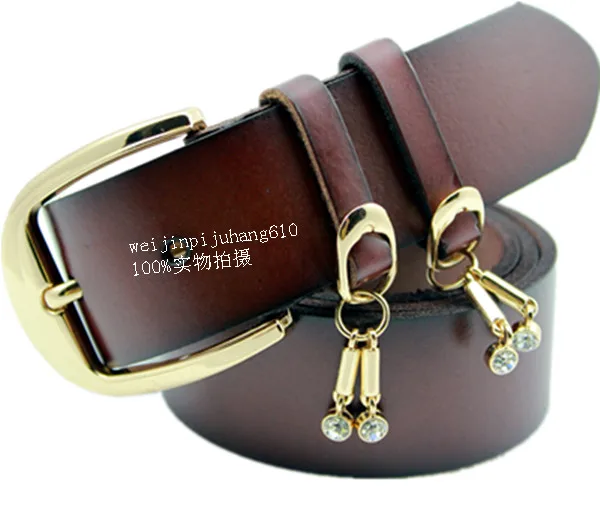 2016 new women genuine leather belt for women jeans, western real leather womens belts with ...