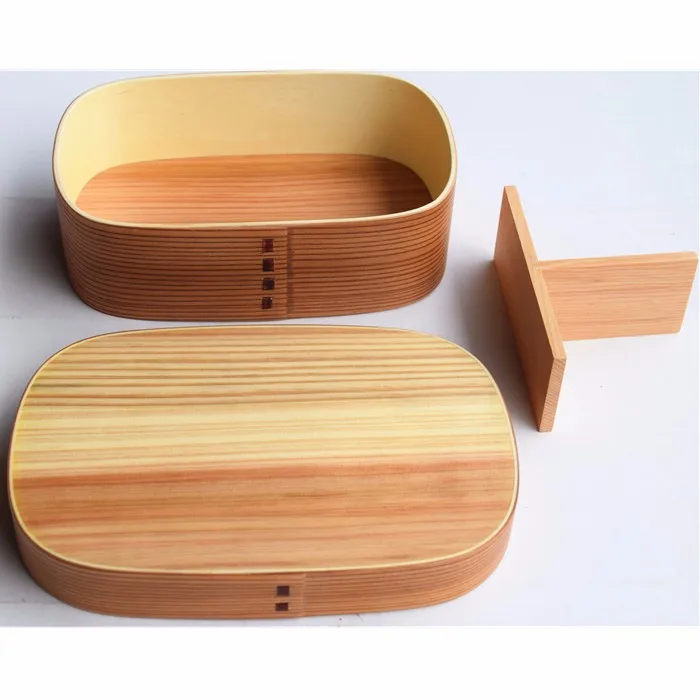 Традиционный стиль японские коробки Bento деревянная коробочка для обедов ручной работы натуральная краска деревянная чаша для суши коробка столовая посуда контейнер для еды