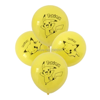 

12pcs/lot Pikachu balloons cartoon pokemon ballon for children kids birthday party decorations Pikachu toys