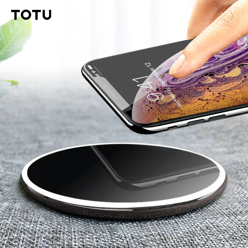 Беспроводное зарядное устройство TOTU 10 Вт Qi для iPhone Xs Max X 8 быстрая безпроводная