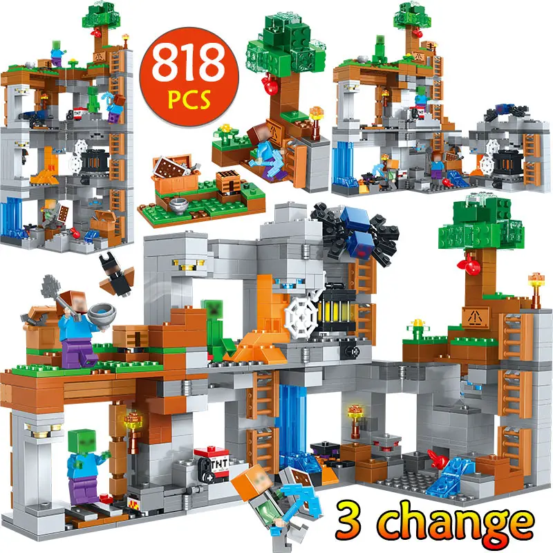 

My World Cornerstone Adventures Building Blocks Compatible Legoingly Minecrafted 21147 Steve Figures Bricks Toys for children