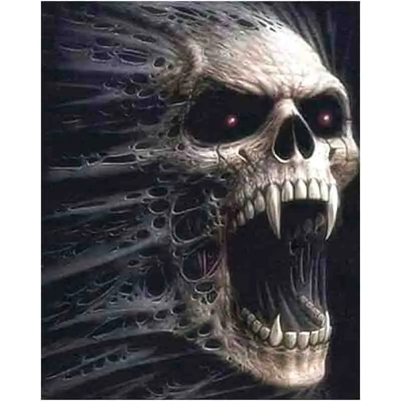 

5D DIY Diamond Painting Cross Stitch Full Square/Round Drill "Whistling skull" 3D Diamond Embroidery Mosaic Rhinestone Decor