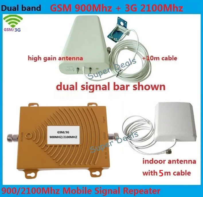 

Dual Band 65dbi 3G WCDMA 2100MHz GSM 900Mhz 3G booster 2G 3G GSM Mobile Phone Signal Repeater 3G GSM Booster Amplifier