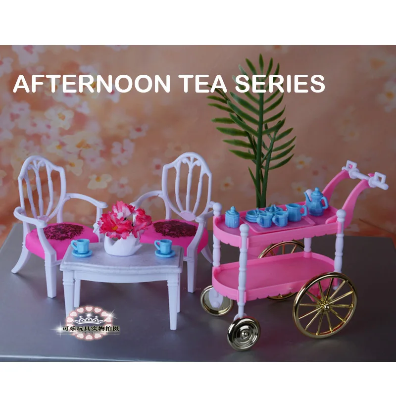  For Barbie Doll furniture accessories Afternoon Tea living room dining table kitchen wardrobe bed t