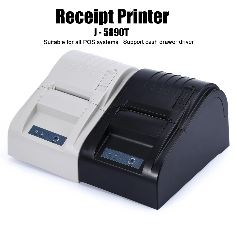 Zj 5890t Portable 58mm Usb Pos Thermal Receipt Printer Small Ticket Barcode Printer Machine
