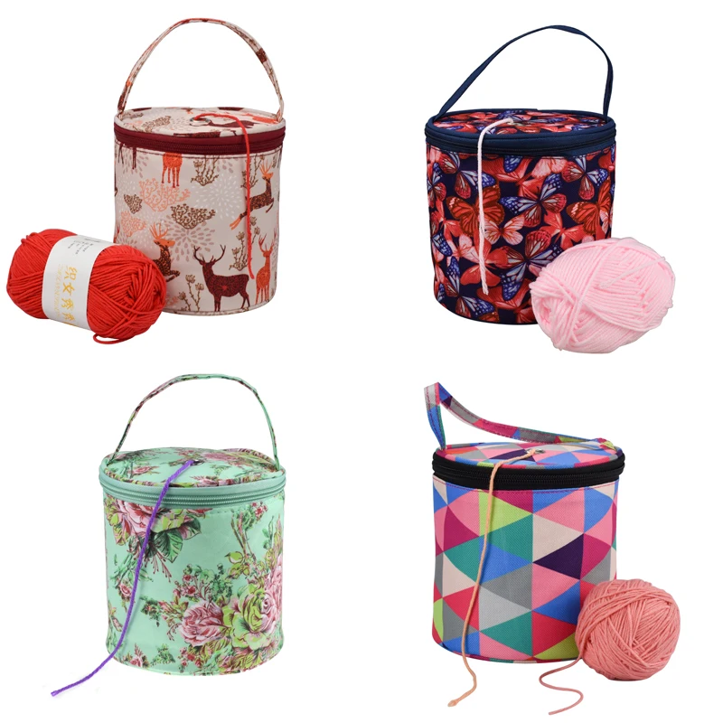 Knitting Yarn Round Crochet Bag Knitting Needles Yarn Tote Organizer