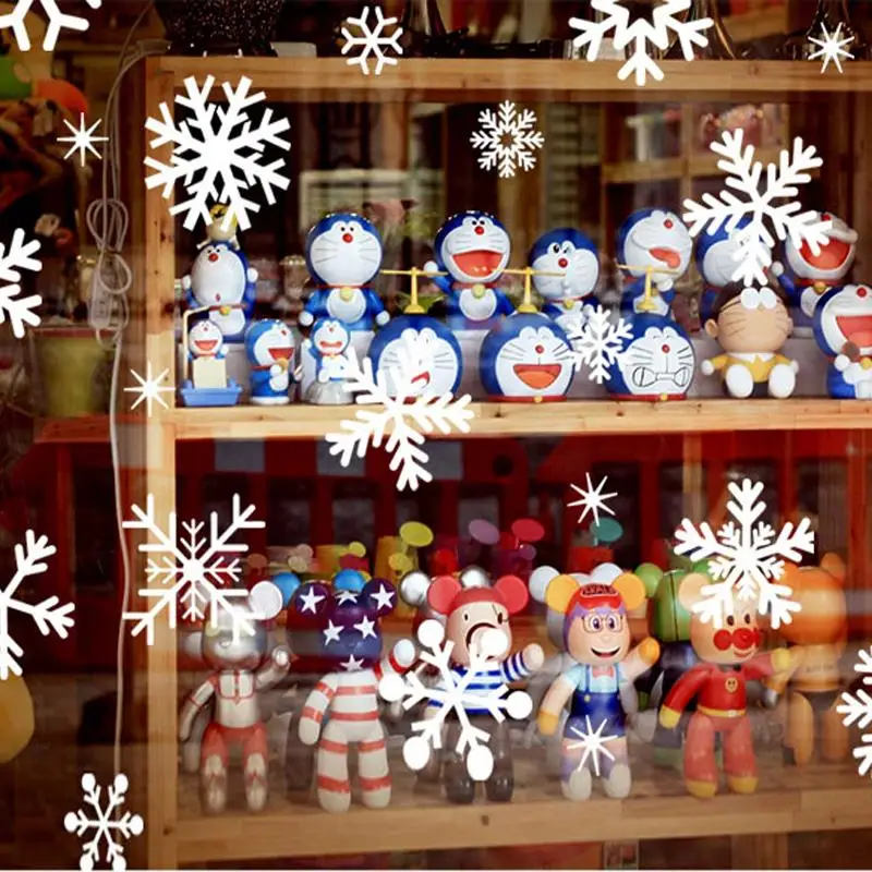 CH-59 Christmas and Xmas Snowflake Flakes Frozen Window Glass Wall Sticker Layout Window Decorative Wall Sticker Window Grilles