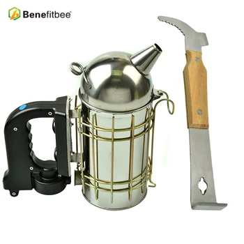 

Benefitbee Beekeeping Apiculture Electric Bee Smoker Beekeeping Tool Equipment add Uncapping Scraper Knife Wood Handle Hive Tool