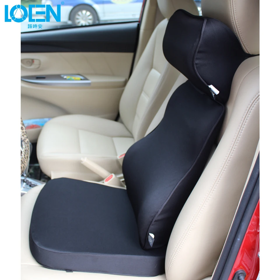 LOEN, эластичная ткань, черная Автомобильная подушка, поддержка шеи, универсальная для toyota Audi hyundai honda 0 buick chevrolet
