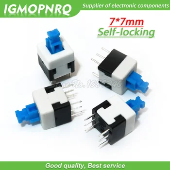 

20PCS 7X7mm 7*7mm 7*7 6Pin Push Tactile Switch Self lock /Off button Latching switch IGMOPNRQ