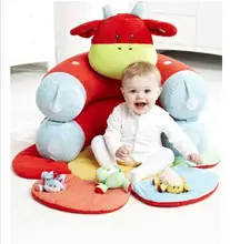 Vaca roja sofá inflable del asiento del flor de elc me sienta encima de acogedor infantil alfombra de juegos blandos ec-003