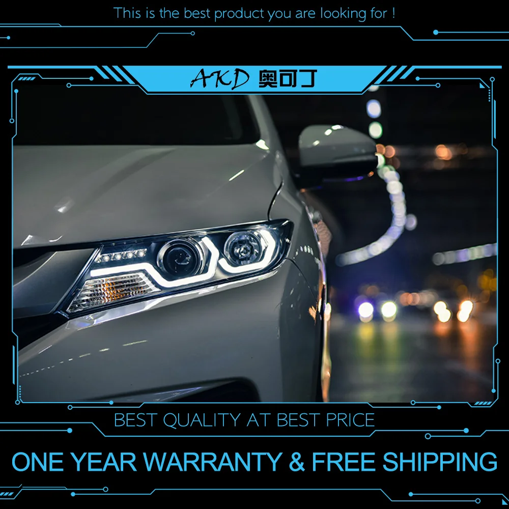 

AKD tuning cars Headlight For Honda CITY 2014-2016 Headlights LED DRL Running lights Bi-Xenon Beam Fog lights angel eyes Auto