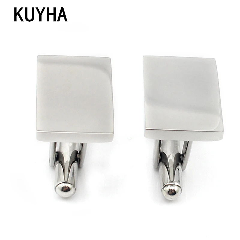 

Cufflink Jewelry 316L Stainless Steel Fashion Men's Cufflinks Rectangle Shape Business Cuff Links Blank Cufflinks Sets for Men