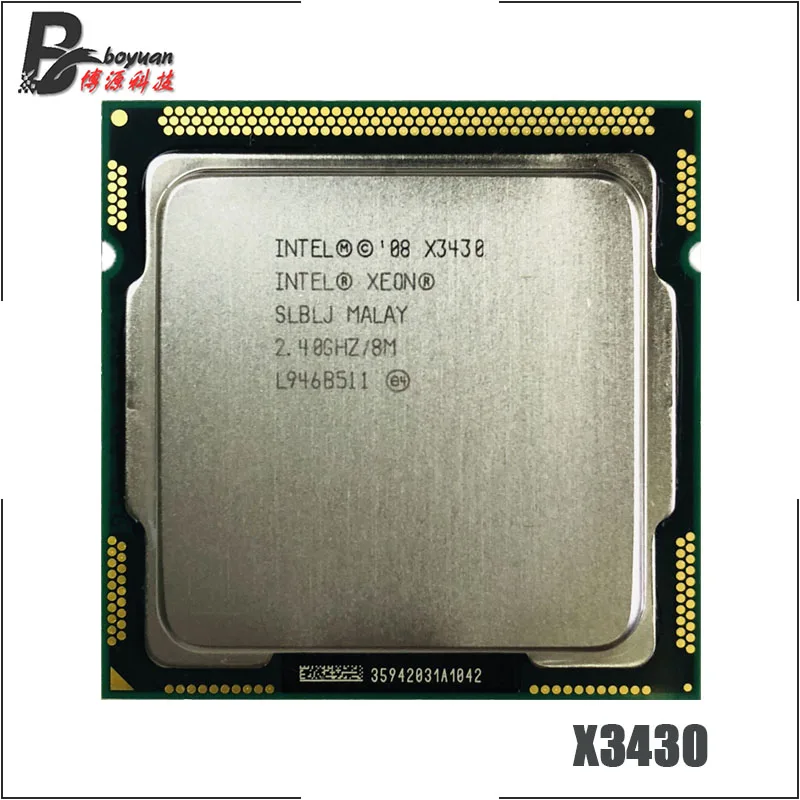 

Intel Xeon X3430 2.4 GHz Quad-Core Quad-Thread 95W CPU Processor LGA 1156