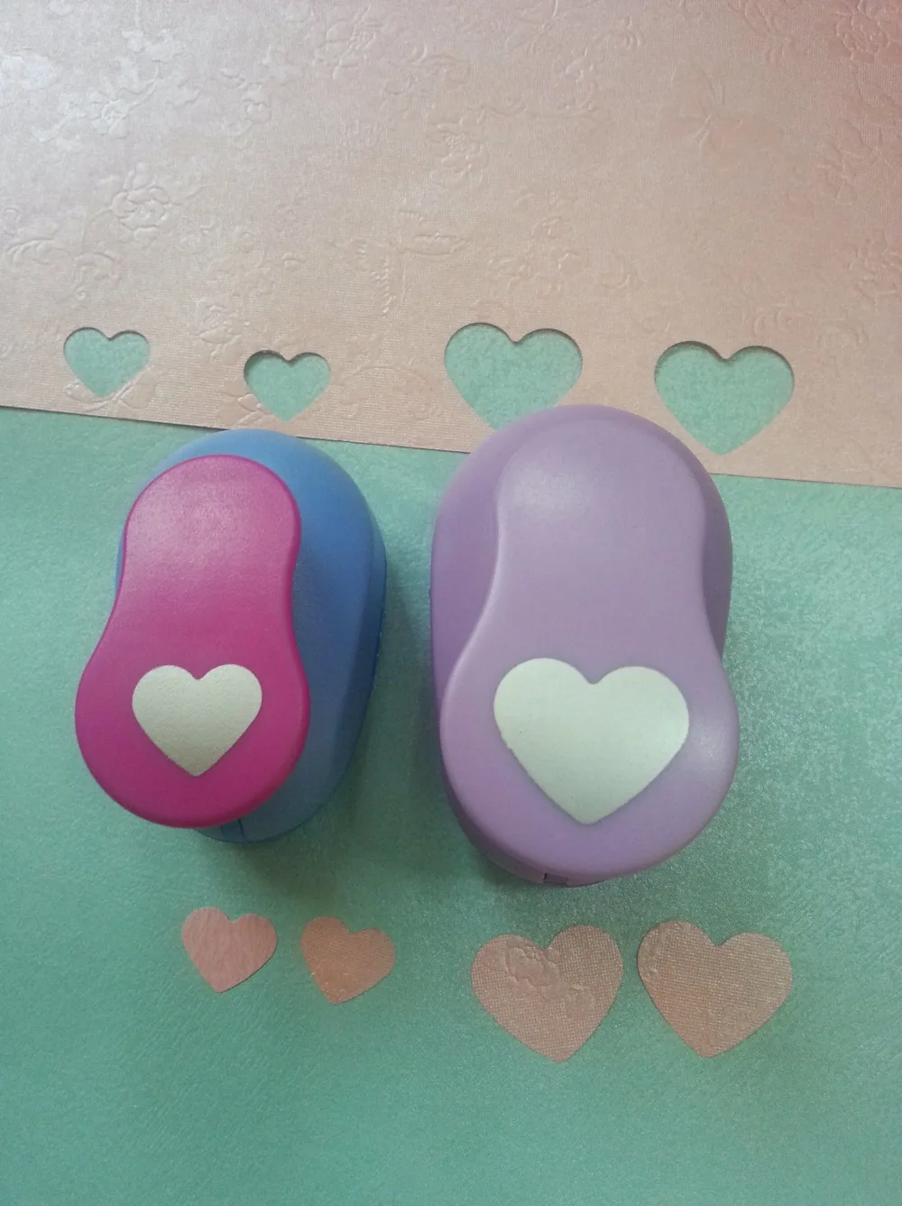 

2pcs(2.5cm and 1.6cm) heart shape craft punch set Punch Craft Scrapbooking school Paper Puncher eva hole punch free shipping