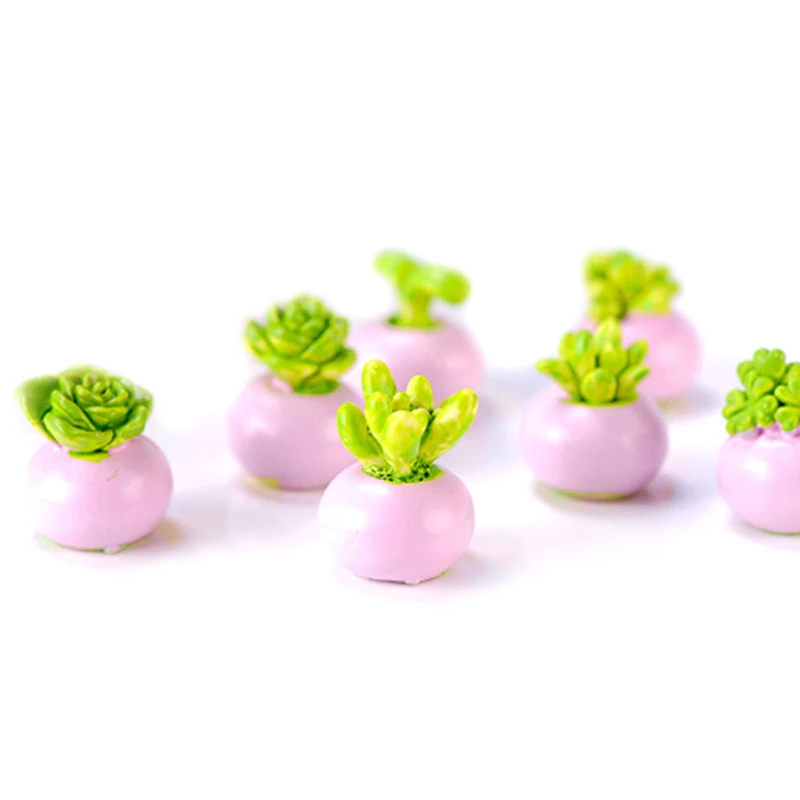 

2PCS/SET Dollhouse Mini Green Plant In Pot Miniature For Dollhouse Decoration Random Home Decor