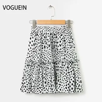 

New Womens Summer Print Elastic Waist Ruffled Tie Mini Skirt 2 Colors
