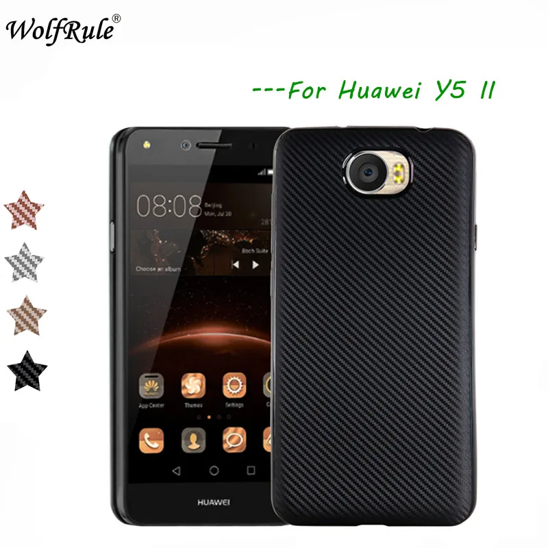 

WolfRule Huawei Y5 II Case Huawei Y52 Cover Luxury Full Protection Carbon Fiber Brushed Soft TPU Case For Huawei Y5 II Case Y5II