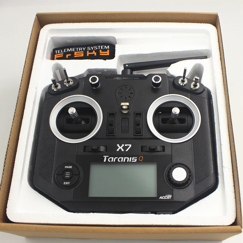 Оригинальный FrSky taranis Q X7 2,4G ACCST 16CH телеметрический радиопередатчик открыть TX для Квадрокоптер с дистанционным управлением, вертолётов