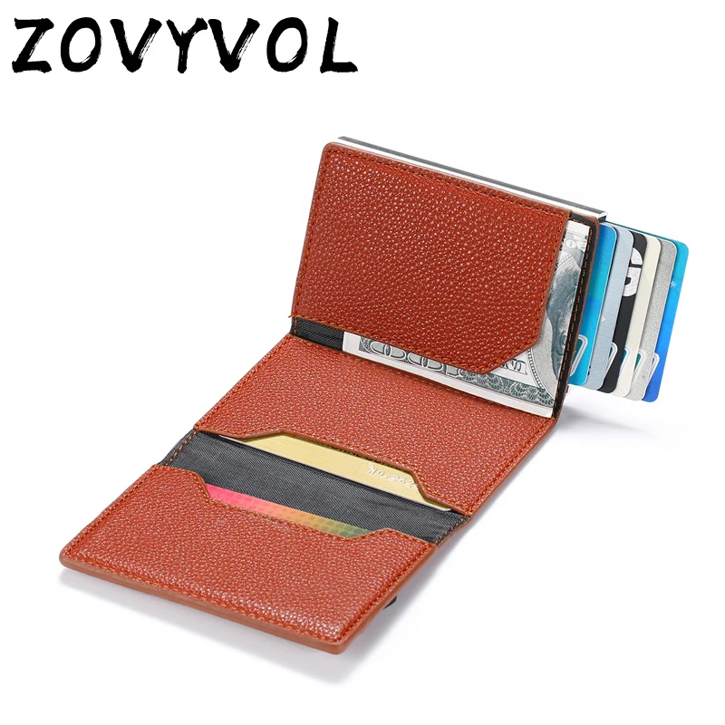 Кошелек ZOVYVOL RFID с защитой от кражи кожаный бумажник застежкой для отдыха тонкий