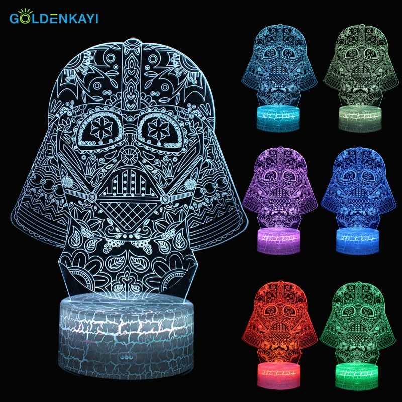 

3D Star Wars Darth Vader LED Originality Night Lights Atmosphere Table Lamp Touch Switch Multicolor For Bedroom Decorative Lamp