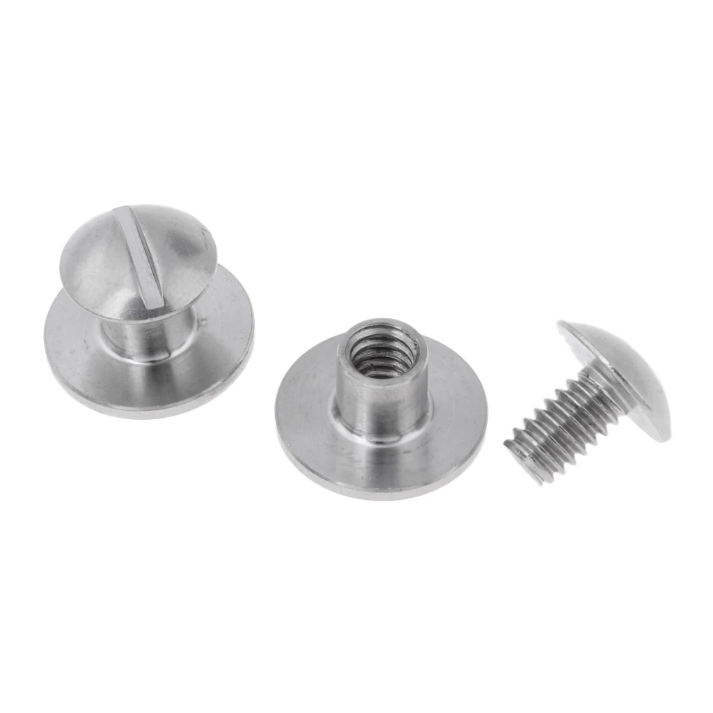 2 Pairs Durable Stainless Steel Tech Scuba Diving Dive BCD Backplate Pad Book Screws Replacement