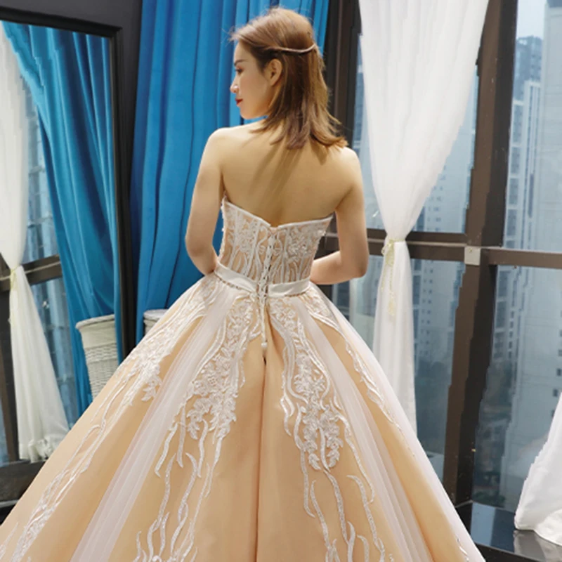 J66773 женское бальное платье 2020 без бретелек с аппликацией 15 лет маскарадное
