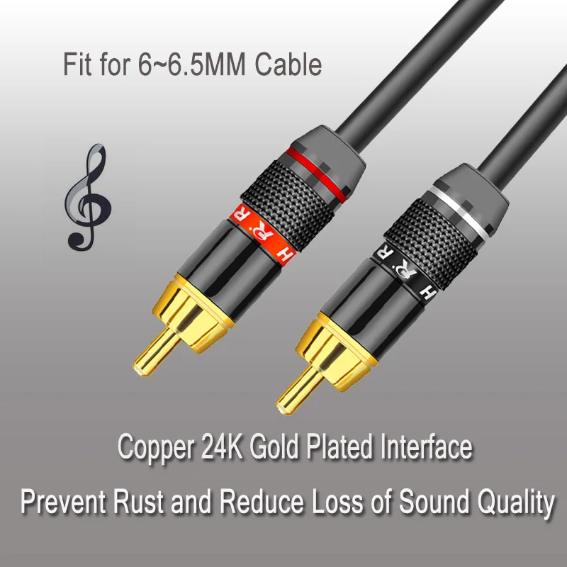 10 шт./лот разъем RCA позолоченные Провода разъем 6 мм кабель rca штекер Профессиональный Динамик аудио адаптер 5 пар красный+ черный