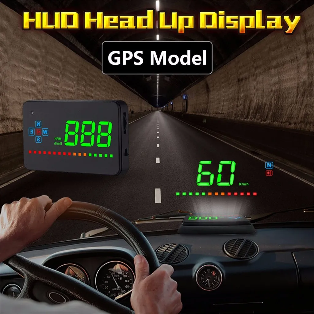 Совместим со всеми скоростями автомобиля gps цифровой автомобильный скоростной метр A2 Электроника дисплей Авто MPH/KM HUD лобовое стекло проектор#2