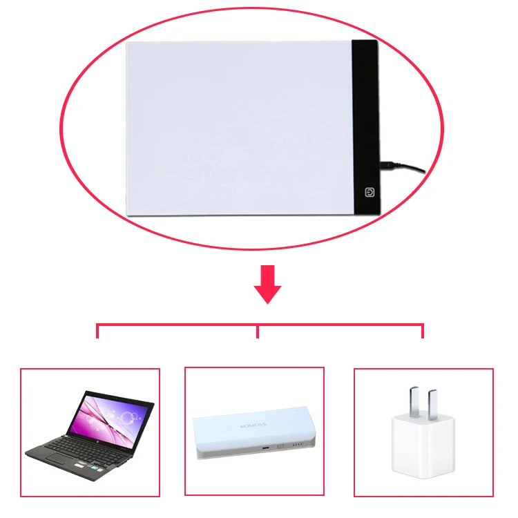 Memteq светодиодный прямоугольник, планшет, художественный трафарет, доска для рисования, доска для рисования, планшет grafica USB A4, копировальная станция, без адаптера питания