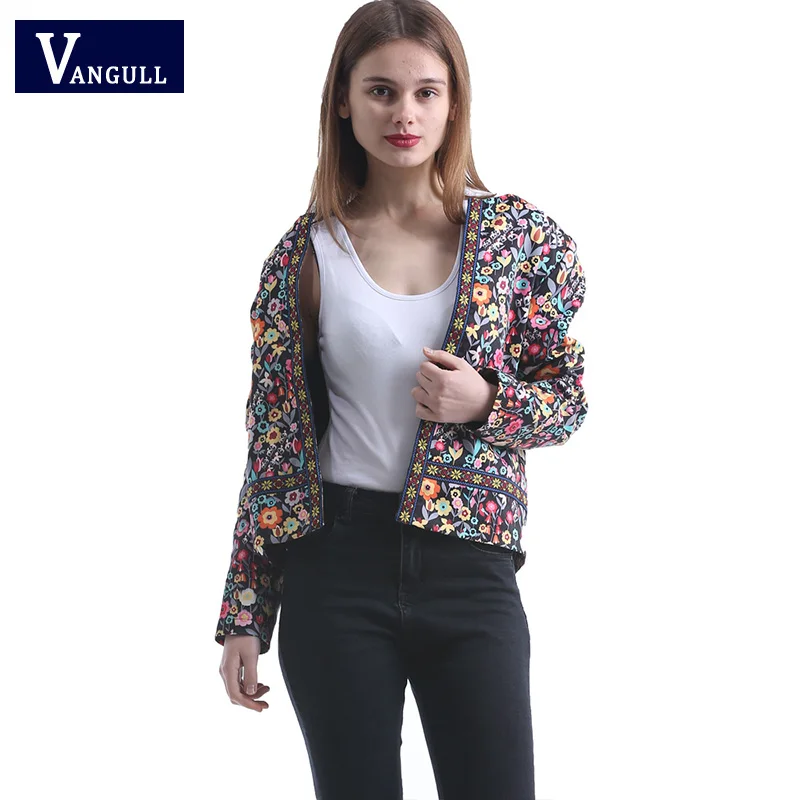 

2018 new spring Placket Botanical Jacket for Women Multicolor Collarless Elegant Jacket Ethnic floral embroidery jackets