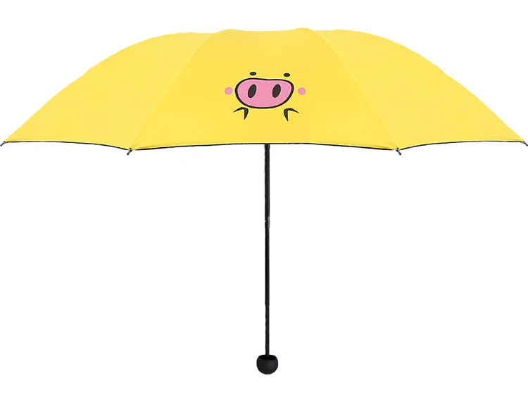 Только Jime креативный милый мультяшный детский зонт со Свинкой, складной женский зонт с черным покрытием, солнцезащитный крем, ультрафиолетовый светильник
