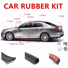 JGAUT CAR DIY rubber trim set D Z P shape seal Anti-Collision For car Engine black Truck Door Button B C pillar Filler