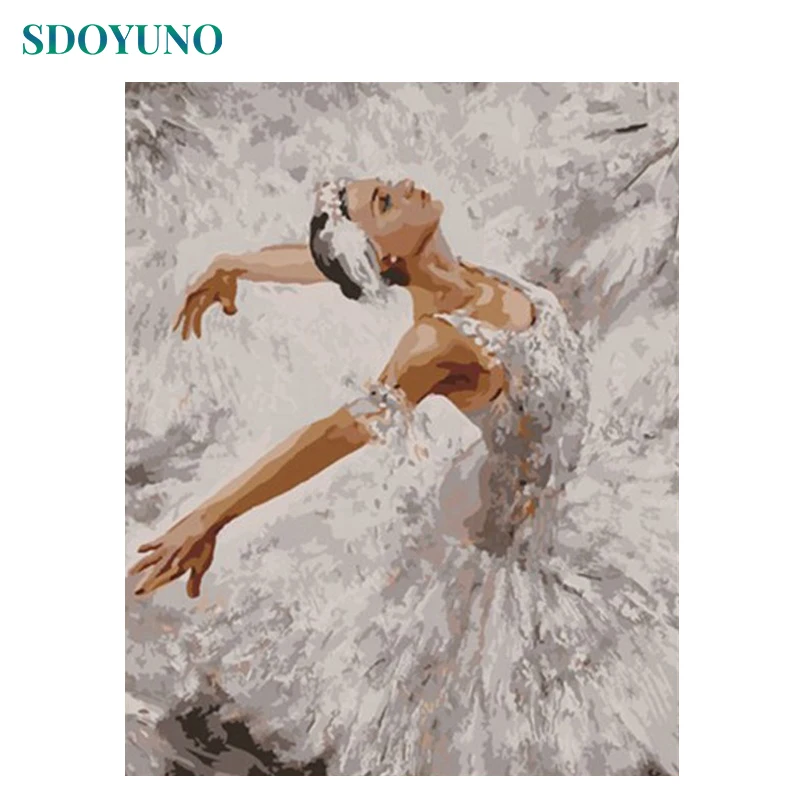 

SDOYUNO Frame Ballet Dancer DIY Painting By Numbers Kits Figure Painting Acrylic Coloring By Numbers For Home Decor 40x50cm