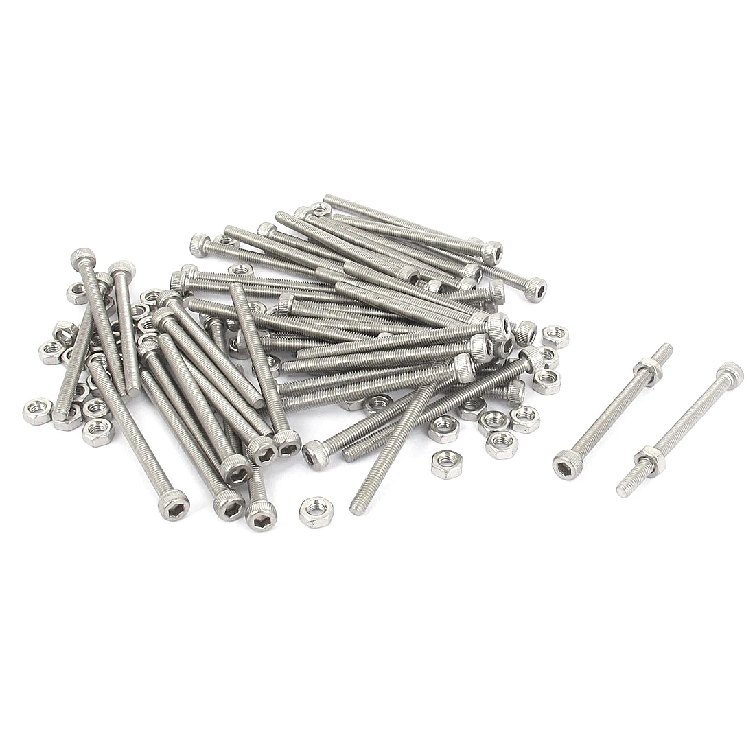 EWS M3x 40mm hexagonal knurled head cap Screws Nuts 50 Pcsin Screws from Home Improvement on