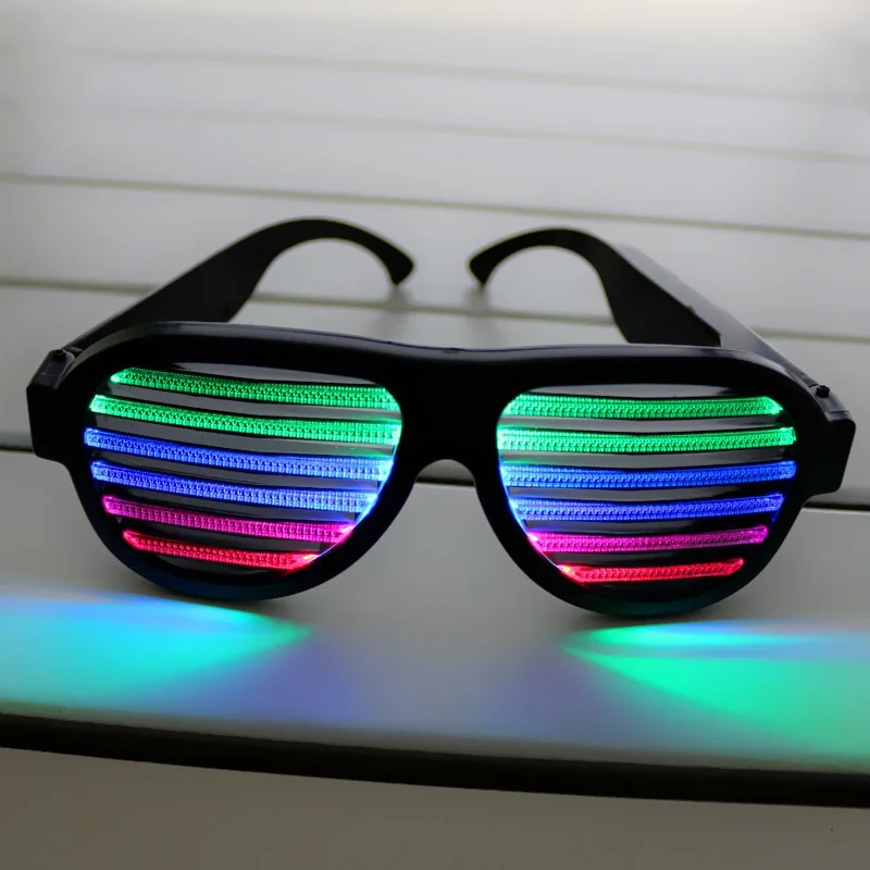 Регулируемый Голосовое управление Flash usb зарядка многоцветные очки-жалюзи реквизит для освещения активная атмосфера развлечения