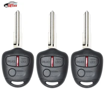 

KEYECU 3 Pcs/lot Keyless Entry Remote Car Key Fob 3 Button 433MHz ID46 Chip for Mitsubishi Lancer CJ Uncut MIT8 Blade