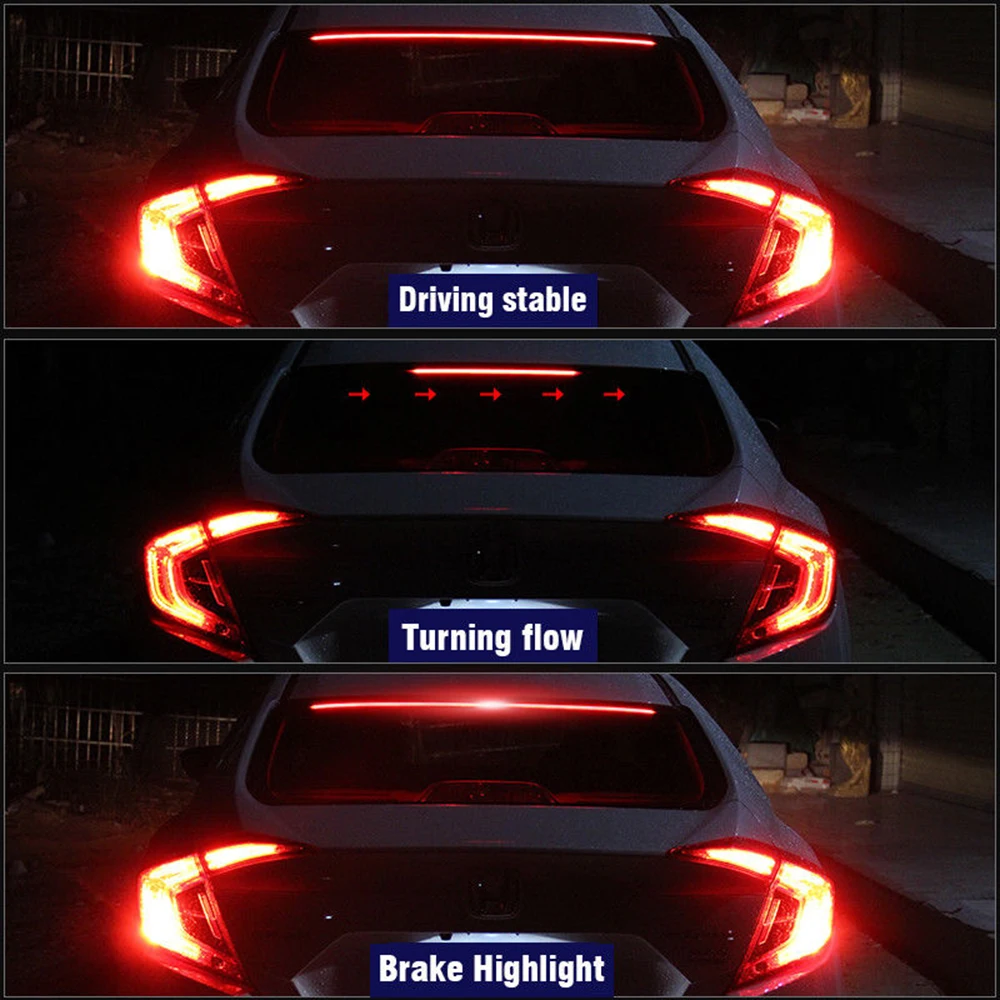 Interiores de Alta Luzes de Freio Luz de Advertência Luz de Travagem Luz de Sinal Auto 103 cm Traseiro da Cauda Acessórios Montagem Novo 12 v Carro Levou Tira 10 Cheap Lâmpada de sinal